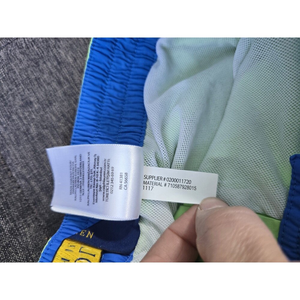 Polo Ralph Lauren Nylon Board Shorts Swim Trunks Green Cargo Men’s Small - Picture 3 of 7